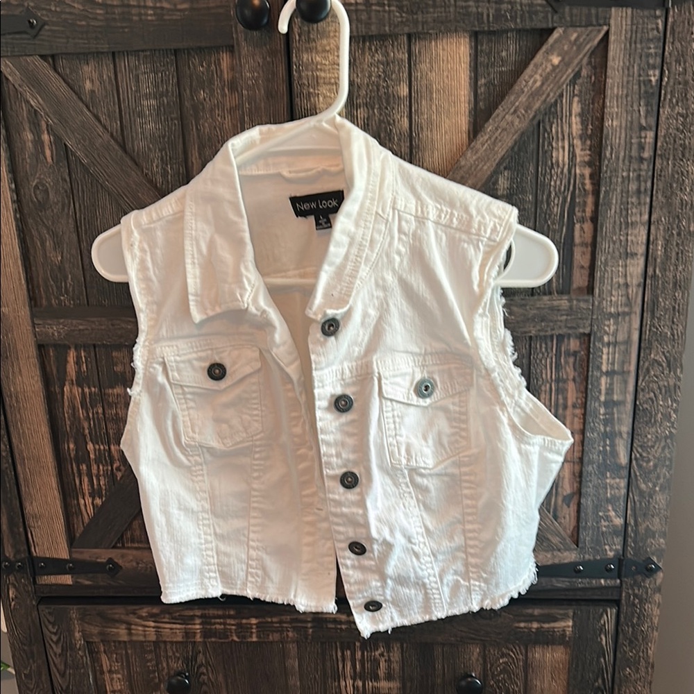 White Denim Vest